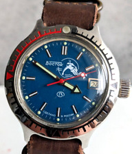 Mens Automatic Watch Vostok Amphibian Blue Dial SCUBA DUDE