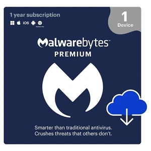 Malwarebytes Premium Standard 2025 1 PC Mac iOS Android Device 1 Year (EMAIL) - Picture 1 of 10