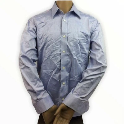 Statements Men's Casual Classic Dress Shirt Button Up Long Sleeve Blue Size 16 - Image 1 of 4