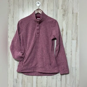 Duluth Trading Co Purple 1/4 Snap Button Pullover Fleece Sweater - Picture 1 of 6