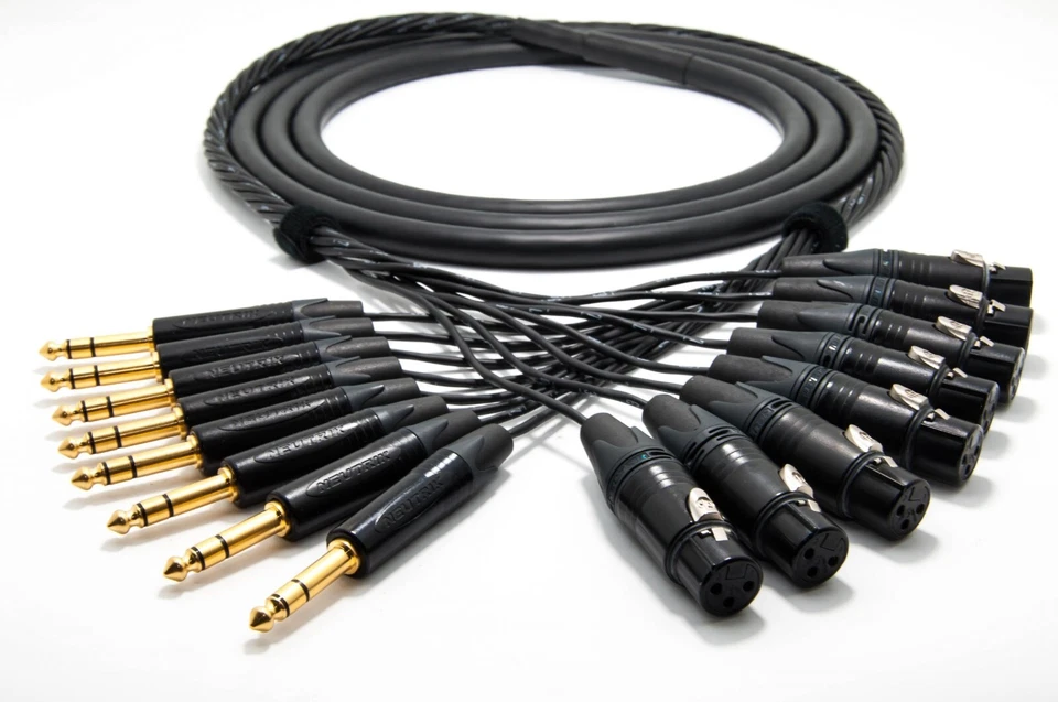 Canare MR202-8AT 8 Channel Balanced Studio Snake Cable, XLR Female to TRS Male. - Image 1 of 1