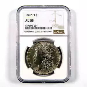 1892 O Morgan Dollar AU 55 NGC 90% Silver $1 Coin SKU:I10454 - Picture 1 of 4