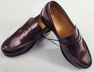Express Mocasín Zapatos de Vestir Hombre 8 Cuero 45789830 Bordo Borgoña $148 - Imagen 1 de 11
