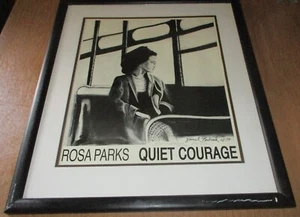 Rosa Parks "Quiet Courage" by Jameel Rasheed Signed Framed Charcoal Drawing 1994 - Picture 1 of 5