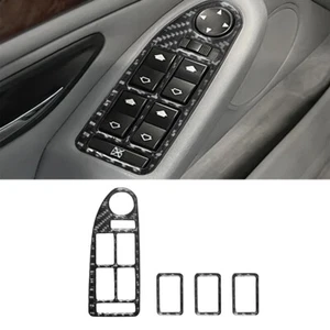 4Pcs For BMW 5 Series E39 1998-03 Carbon Fiber Window Lift Switch Panel Cover  - Picture 1 of 10