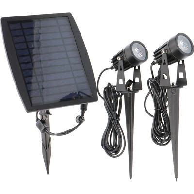 Solar LED-Gartenspots Gartenleuchte Außenspot Strahler Flutlicht 1,5W warmweiß - Bild 1 von 4