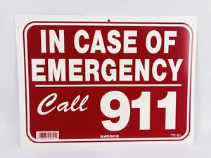 Pool Sicherheitsschild "Im Notruf 911" 9x12 Zoll für Pool See Strand Neu - Bild 1 von 3