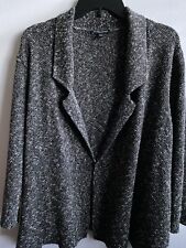 Eileen Fisher Organic Cotton & Linen Collared Cardigan Sweater  Gray   Size 2XL