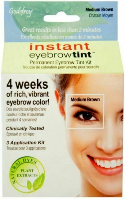 Godefroy Instant Eyebrow Tint Botanicals 3 Applications Included Medium Brown