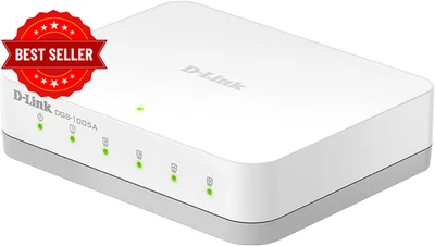 DGS-1005A 5-Port Gigabit Ethernet Switch, Compact Desktop Housing, Energy-Effici - image 1 of 4