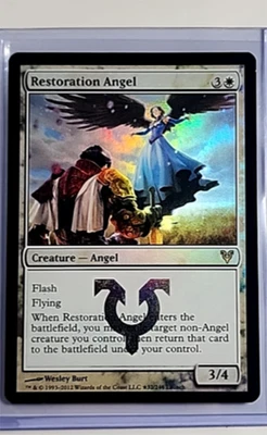 2012 MTG Magic The Gathering AVR Avacyn Restored Promo Foil Restoration Angel LP - Image 1 of 2
