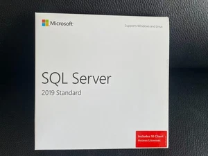 Microsoft SQL Server 2019 Standard Unlimited Core (10 CAL) License Key DVD & COA - Picture 1 of 3