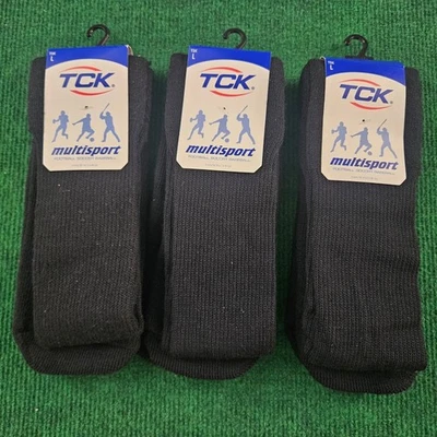 3 Pares NUEVOS CON ETIQUETAS TSK Calcetines Atléticos Negros Para Hombre L Para Mujer L Foto 1 de 3
