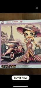 Diamond Art Betty Boop in Paris Eiffelturm 15,75 x 15,75 Zoll - Bild 1 von 4