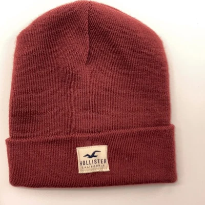 Hollister California Dark Red Winter Cuff Cap Seagull Tag - Imagem 1 de 4