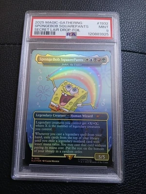 2025 MAGIC THE GATHERING SPONGEBOB SQUAREPANTS PSA 9 MINT SECRET LAIR DROP FOIL  - Image 1 of 4