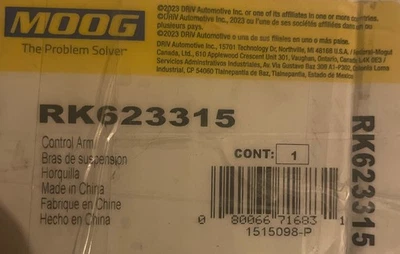 Conjunto de brazo de control de suspensión y rótula Moog para Honda HR-V 16-22 Foto 1 de 3