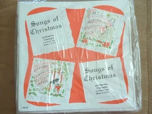 Vintage Songs of Christmas Paper Napkins Sealed NOS 2 Song Designs Angels USA - Picture 1 of 9