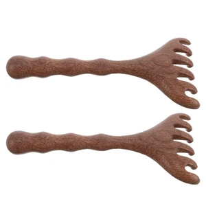 2 piezas Masajeador de sándalo Madera Gua Sha Peine Manual Cuero Cabelludo Masajeadores Cabello - Imagen 1 de 12