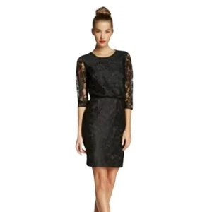 Trina Turk Damen schwarz Spitze gefüttert Fit & Flare Gürtel Cocktail Party Kleid 8 - Bild 1 von 14