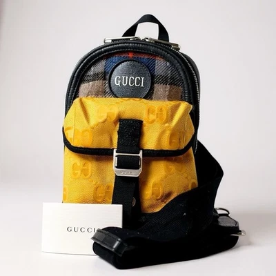 Gucci Off the Grid Backpack Yellow Plaid Adjustable Crossbody 658631 - Image 1 of 4