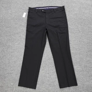 Roundtree & Yorke Pants mens 40 Chino Striaght Stretch Black Twill Comfort 40x30 - Picture 1 of 22