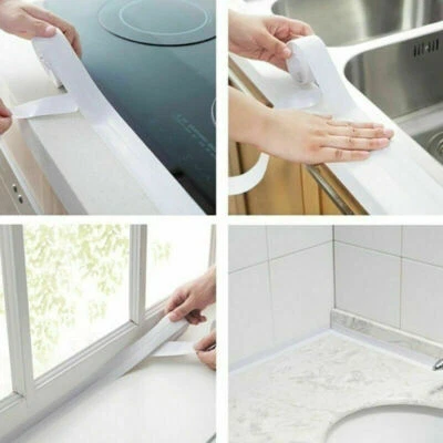 WGS Kitchen Bathroom Self-Adhesive Caulk Strip Sealant Tape Toilet Wall Sealing Trim
