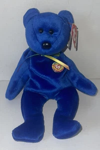 Rare TY Clubby Blue Beanie Baby 1998 with Errors and Tush Tag Star - Picture 1 of 8