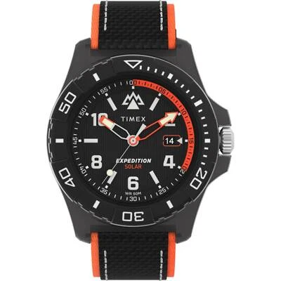 Timex Men's Watch Expedition Rotating Bezel Black and Orange Strap TW2V66100JR - Image 1 of 4