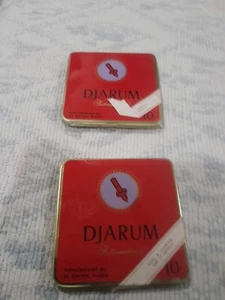 2 Empty Red Tin Djarum International cigarette Kudus Indonesia (Great Condition) - Picture 1 of 7