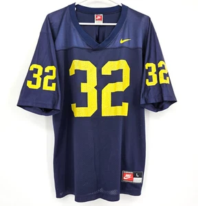 Vintage Nike Team Michigan Wolverines #32 Football Jersey Navy Blue Size Large - Picture 1 of 8