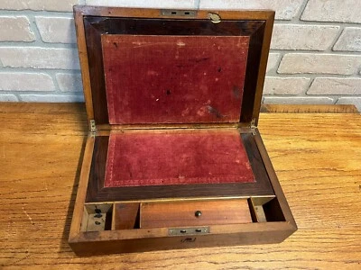 Antique 19th c. Portable Wooden Lap Field Desk Victorian 1800s - Image 1 of 4