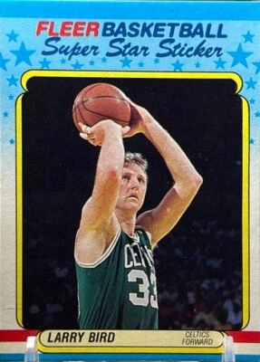 1988-89 Fleer Basketball Larry Bird Super Star Stickers #2 Celtics HOF - Image 1 of 2