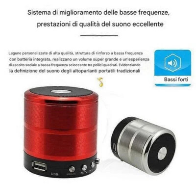Altoparlante Bluetooth con cordino, supporta chiamate in vivavoce e FM e U Disk - Immagine 1 di 4