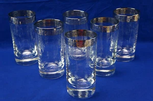 Banda de platino UNK13598 (6) Highball o vasos, 5 1/2" x 2 3/4" - Imagen 1 de 8