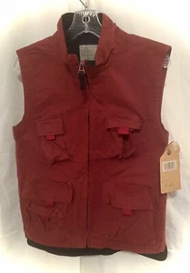 Bugle Boy Fishing Hunting Vest Full Zip Sleeveless SZ Small Burnt Red Color NEW - Picture 1 of 7
