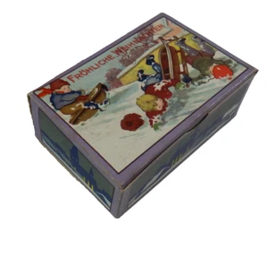 alte kleine Pappschachtel Seife Linsenmayer München Weihnachten Schachtel 1930 - Bild 1 von 16