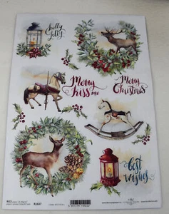 Reispapier, Strohseide,Decoupage,Serviertentechnik,Weihnachten, R1637 - Bild 1 von 1