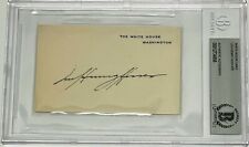 LOU HENRY HOOVER Signed Autograph Encapsulated White House Card Slabbed BAS