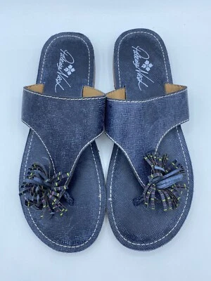 Patricia Nash Franca Tassel Leather Tooled Sandals blue  Size 9 - Image 1 of 4