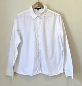 Maje Womens Button Up Long Sleeve Shirt Cotton Poplin White Size AU 6 - 8 - Picture 1 of 10