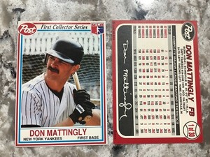 Don Mattingly 1990 Post Cereal #1 Of 30 NRMT To Nrmt/mint