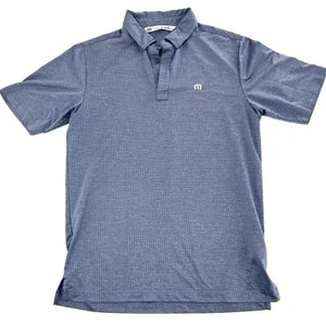 Travis Mathew Mens Sz Small Gray Check Short Sleeve Pullover Polo Shirt - Picture 1 of 6