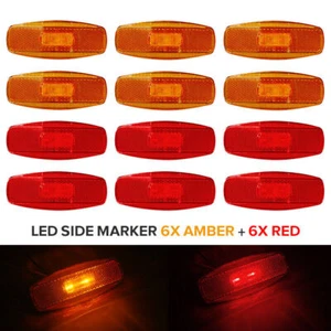 12X 12V LED Round/Oblong/Diamond RV Trailer Truck Side Marker Light Series - Picture 1 of 32