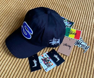 Stüssy Stussy Chenille S Low Pro Baseball Cap Snapback - Black & Blue - Bild 1 von 10
