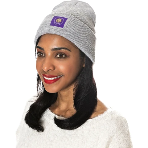 Women's ZooZatz Heathered Gray Orlando City SC Cuffed Knit Hat & Gloves Set Cover