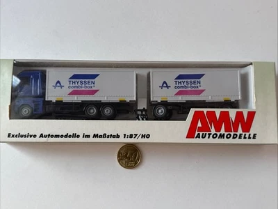 G583 AWM 70382 Renault Containerlastzug Thyssen Combi Box Hängerzug Lkw 1:87 H0 - Bild 1 von 4