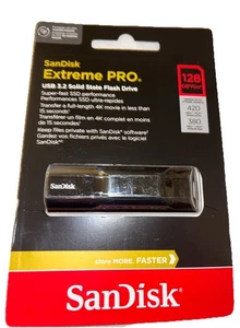 NEW SEALED SANDISK 128GB EXTREME PRO USB 3.2 SSD SOLID STATE FLASH DRIVE - Picture 1 of 2