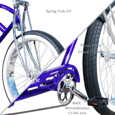 Bicicleta Cruiser Estilo Picadora de Freno Montaña Rusa de Una Velocidad Micargi 26" Marten 3.0 Foto 1 de 4