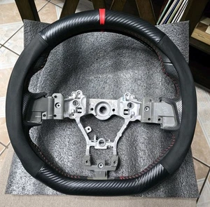 OEM 2015-17 SUBARU WRX STI BLACK W RED STITCH LEATHER STEERING WHEEL W COVER  - Bild 1 von 5